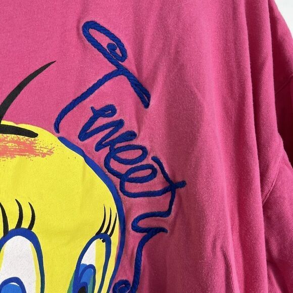 Vintage 90s Tweety Bird T Shirt Size XXL Pink Single Stitch Tee Looney Tunes Tee - Picture 6 of 9